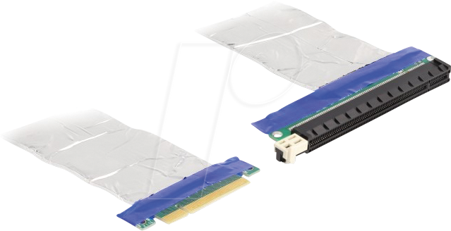 4043619880461 - Riser Karte pci Express x8 Stecker zu x16 Slot mit Kabel 20 cm (88046) - Delock