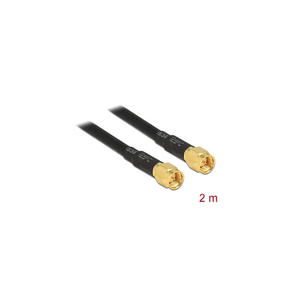 4043619888924 - WLAN-Antennen Anschlusskabel [1x SMA-Stecker - 1x SMA-Stecker] 200 m Schwarz vergoldete Steckkontakte