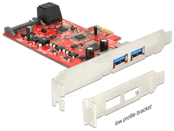 4043619893898 - DeLOCK PCI Expr Card 2x USB30 ext + 2x SATA III int +LowPro (89389)