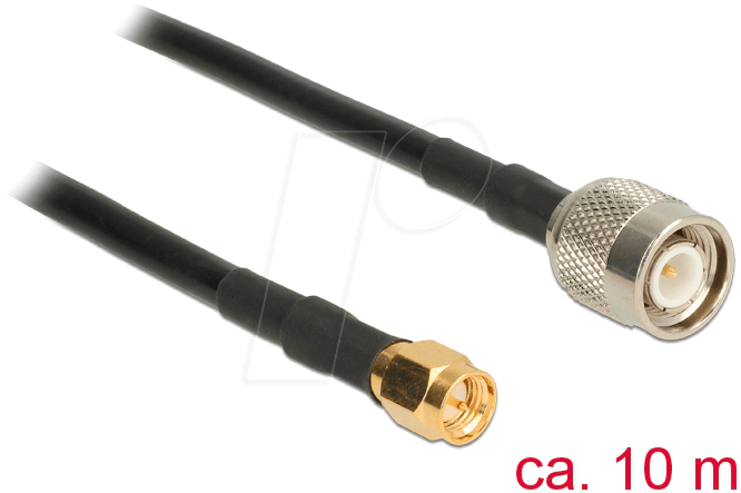 4043619895076 - DELOCK 89507 - HF Antennenkabel TNC Stecker > SMA Stecker 10 m