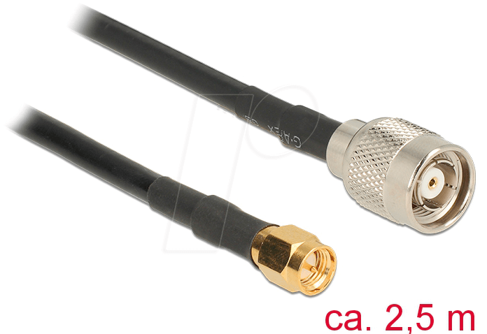 4043619895144 - DELOCK 89514 - HF Antennenkabel RP-TNC Stecker > SMA Stecker 25 m