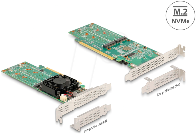 4043619900787 - DELOCK 90078 - PCIe x16 > 2x SFF-8654 > 4x M2 Key M NVMe