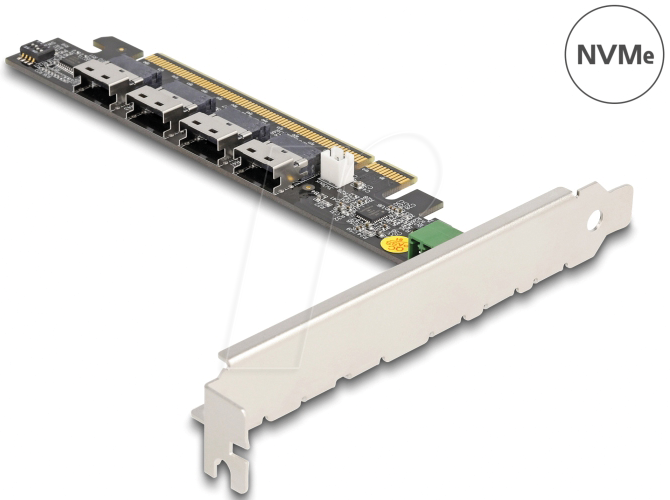 4043619901111 - Pci Express x16 Karte zu 4 x intern SFF-8654 4i NVMe - Bifurcation (90111) - Delock