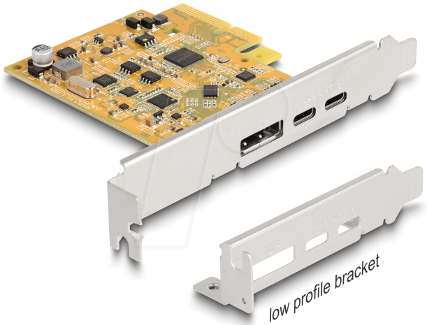 4043619901616 - PCIe x4 Karte zu 1x ext USB-C 10 Gbit s B + 1x extern USB-C DP Alt Mode USB-Controller