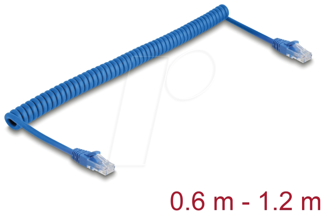 4043619901975 - DELOCK RJ45 Spiralkabel Stecker zu Stecker Cat6 UTP 06-12 4043619901975 - DELOCK RJ45 Spiralkabel Stecker zu Stecker Cat6 UTP 06-12
