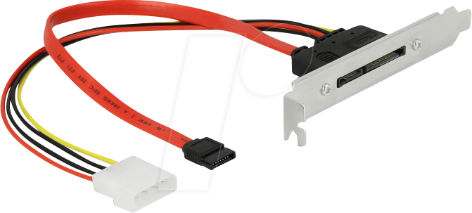 4043619904181 - DELOCK 90418 - Slotblech SATA 22 Pin Stecker  > SATA Buchse + Molex 4 pin