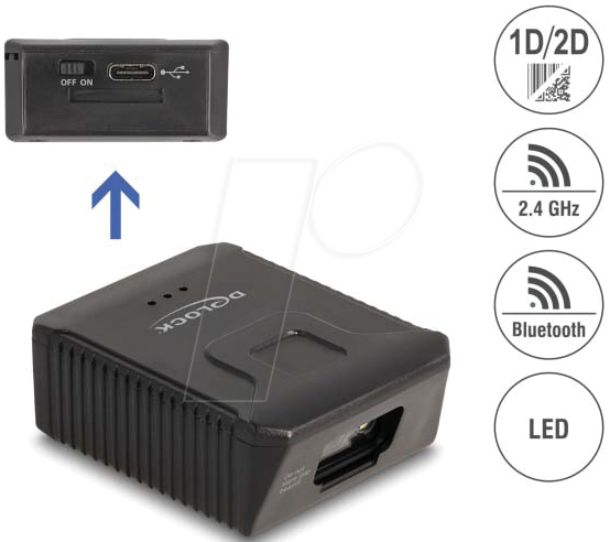 4043619906055 - DELOCK 90605 - Barcodescanner 1D 2D 24 GHz Bluetooth