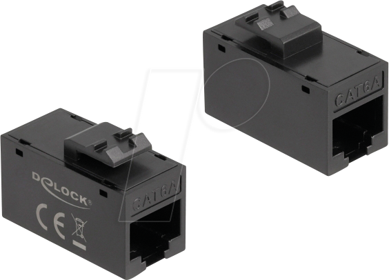 4043619906383 - DELOCK 90638 - Keystone Modul Cat6a RJ45 Buchse Buchse UTP schwarz 4043619906383 - DELOCK 90638 - Keystone Modul Cat6a RJ45 Buchse Buchse UTP schwarz