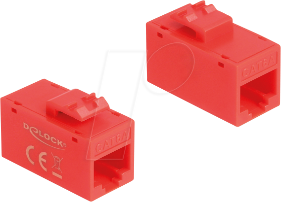 4043619906413 - DELOCK 90641 - Keystone Modul Cat6a RJ45 Buchse Buchse UTP rot 4043619906413 - DELOCK 90641 - Keystone Modul Cat6a RJ45 Buchse Buchse UTP rot