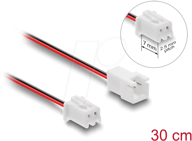 4043619907625 - DELOCK 90762 - Verlängerungskabel 2 Pin Steckerlänge 7 mm 30 cm