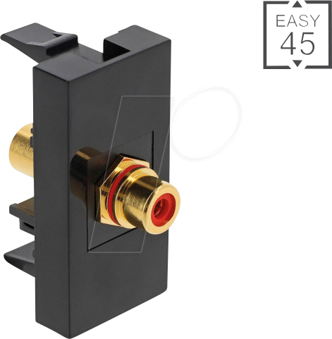 4043619909643 - DELOCK 90964 - Easy 45 Cinch Buchse zu Cinch Buchse vergoldet rot   schwarz