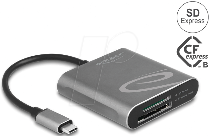 4043619910007 - - Kartenleser (SDHC SDXC SDHC UHS-I SDXC UHS-I SDHC UHS-II SDXC UHS-II CFexpress 20 Type B SD Express) - USB-C 32 Gen 2 - für Windows 11 Apple 2790cm (11) iPad Pro Microsoft Surface Pro 7 Windows 10 (91000)