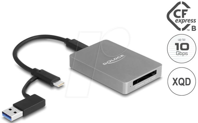 4043619910083 - Usb Type-C™ Card Reader im Aluminium Gehäuse (91008) - Delock