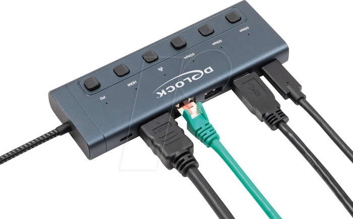 4043619920006 - DELOCK 92000 - Dockingstation Port Replicator USB Type-C 6 Port mit Schalter