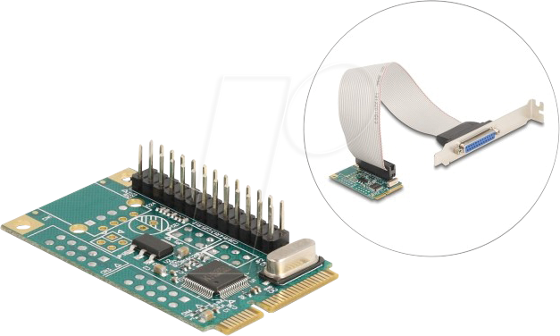 4043619952755 - Mini PCIe I O PCIe full size 1 x Parallel Schnittstellenkarte