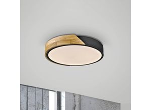 4043689002039 - JUST LIGHT LED-Deckenleuchte Bila schwarz Ø 32 cm Holz