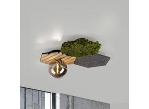 4043689004255 - JUST LIGHT Deckenleuchte Green Hex Eisen Holz Moos