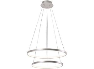 4043689007089 - Pendellampe Hängelampe Wohnzimmerleuchte silber LED Ringe beweglich H 120 cm