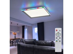 4043689011406 - Deckenleuchte Panel Regenbogen Effekt dimmbar Wohnzimmerlampe LED Deckenlampe Farbwechsel LED mit Fernbedienung 1x LED 32 W 1400Lm 2700-5000