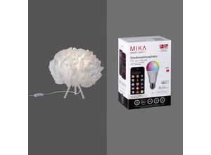 4043689015831 - Tischleuchte mit MIKA Leuchtmittel 1xE27 10Watt dimmbar RGB CCT IP20 Weiss