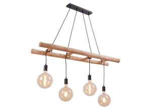 4043689966577 - 4er Pendelleuchte Edgar schwarz-holz 120 x 30 cm E27 60 w Pendelleuchte - Leuchten Direkt