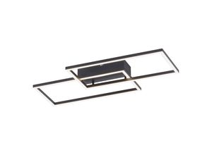 4043689968151 - Led Deckenleuchte Iven in Schwarz und Weiß 2x 135W 2400lm 325x305mm - Schwarz - Leuchten Direkt