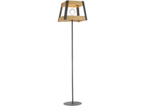 4043689970413 - Leuchtendirekt - Retro Steh Leuchte Wohn Ess Zimmer Holz Decken Fluter Stand Lampe schwarz 15723-79