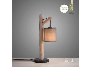 4043689995188 - JUST LIGHT Tischleuchte GREEN TRIBU 1x E27 1000Watt max Eukalyptusholz Taupe