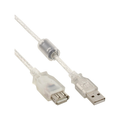 4043718024674 - USB 20 Verlängerung St Bu Typ A transparent mit Ferritkern 2m