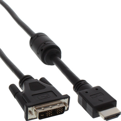 4043718042739 - HDMI-DVI Adapterkabel 19pol Stecker auf 18+1 Stecker mit Ferrit 3m