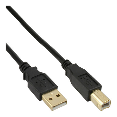 4043718054909 - USB 20 Kabel A an B schwarz Kontakte gold 2m