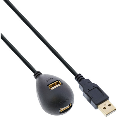 4043718058273 - USB 20 Verlängerung ST   BU Typ A schwarz mit Standfuss 2m