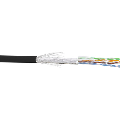 4043718112029 - Patchkabel Cat5e schwarz SF UTP AWG26 PVC 100m