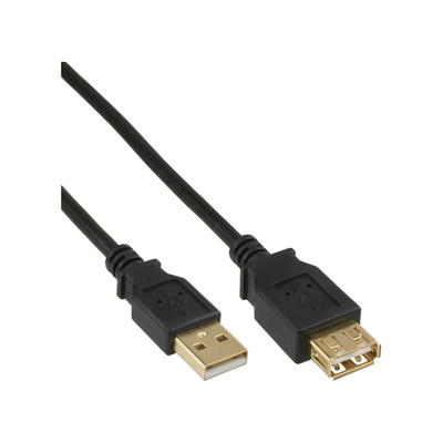 4043718125081 - USB 20 Verlängerung ST   BU Typ A schwarz Kontakte gold 1m