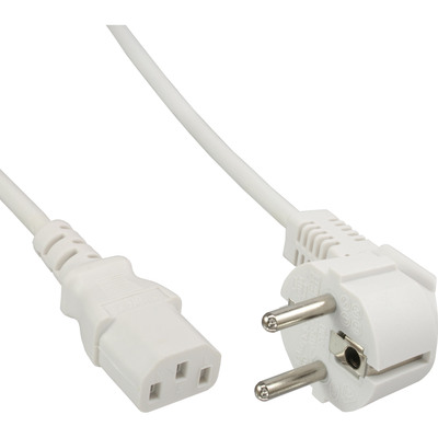 4043718143771 - Netzkabel Schutzkontakt gewinkelt auf Kaltgerätestecker C13 weiß 3m 4043718143771 - Netzkabel Schutzkontakt gewinkelt auf Kaltgerätestecker C13 weiß 3m