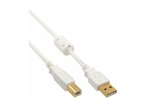 4043718143825 - Microconnect - InLine 34535W - usb Kabel (3 m usb a usb b Stecker Stecker 480 Mbit s Weiß)