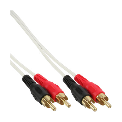 4043718143962 - Cinch Kabel 2x Cinch Stecker   Stecker weiß   gold 2m