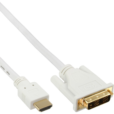 4043718157457 - HDMI-DVI Kabel weiß gold HDMI Stecker auf DVI 18+1 Stecker 5m 4043718157457 - HDMI-DVI Kabel weiß gold HDMI Stecker auf DVI 18+1 Stecker 5m