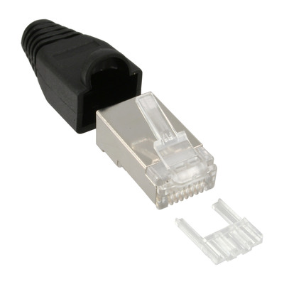 4043718175154 - 10er Pack Crimpst RJ45 gesch mit Knickschutz & Einfädelhilfe schwarz