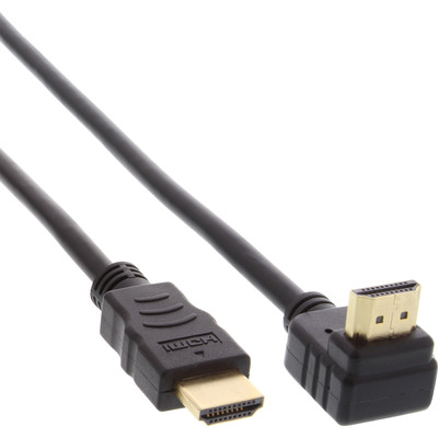 4043718206087 - HDMI HS Kabel gewinkelt mit Eth ST   ST verg Kont schwarz 1m