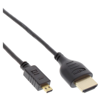 4043718210916 - HDMI Superslim Kabel A an D HS mit Eth Premium schwarz   gold 1m