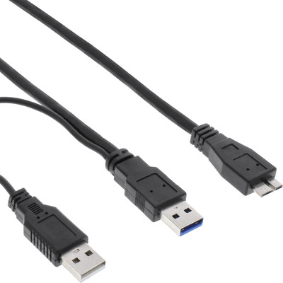 4043718215782 - USB 32 Gen1 Y-Kabel 2x A an Micro B schwarz 15m