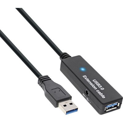 4043718235711 - USB 32 Gen1 Aktiv-Verlängerung Stecker A an Buchse A schwarz 10m