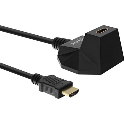 4043718250943 - HDMI-HS Verl m Standfuß m Eth 4K2K ST   BU schwarz   gold 1m