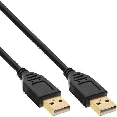 4043718253005 - USB 20 Kabel A an A schwarz Kontakte gold 1m