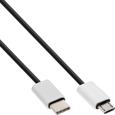 4043718260737 - USB 20 Kabel USB-C ST an Micro-B ST schwarz Alu flexibel 15m