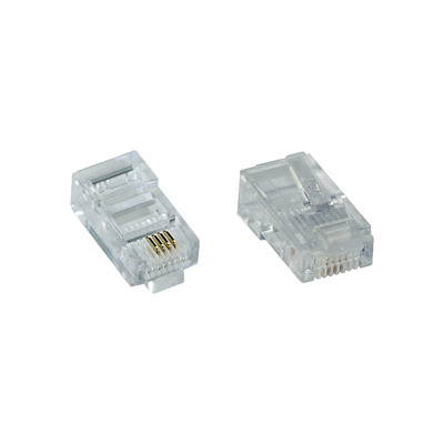 4043718265787 - Modularstecker 8P4C RJ45 zum Crimpen auf Flachkabel (ISDN) 100er Pack