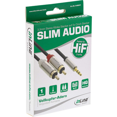 4043718269631 - Basic Slim Audio Kabel Klinke 35mm ST an 2x Cinch ST 1m 4043718269631 - Basic Slim Audio Kabel Klinke 35mm ST an 2x Cinch ST 1m