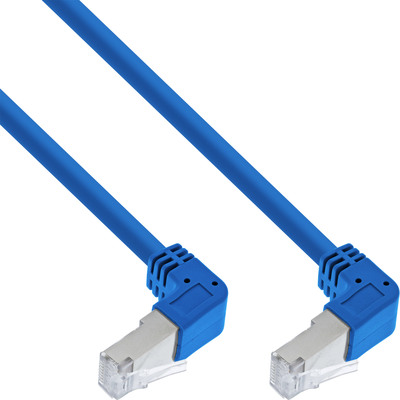 4043718277520 - Patchkabel 2-seitig unten gewinkelt S FTP Cat6 250MHz blau 16m