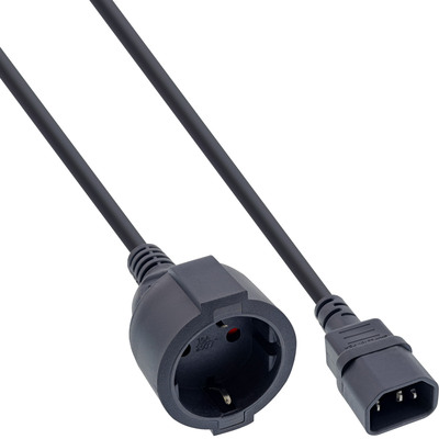 4043718281558 - Netz Adapter Kabel Kaltgeräte C14 auf Schutzkontakt Buchse 05m